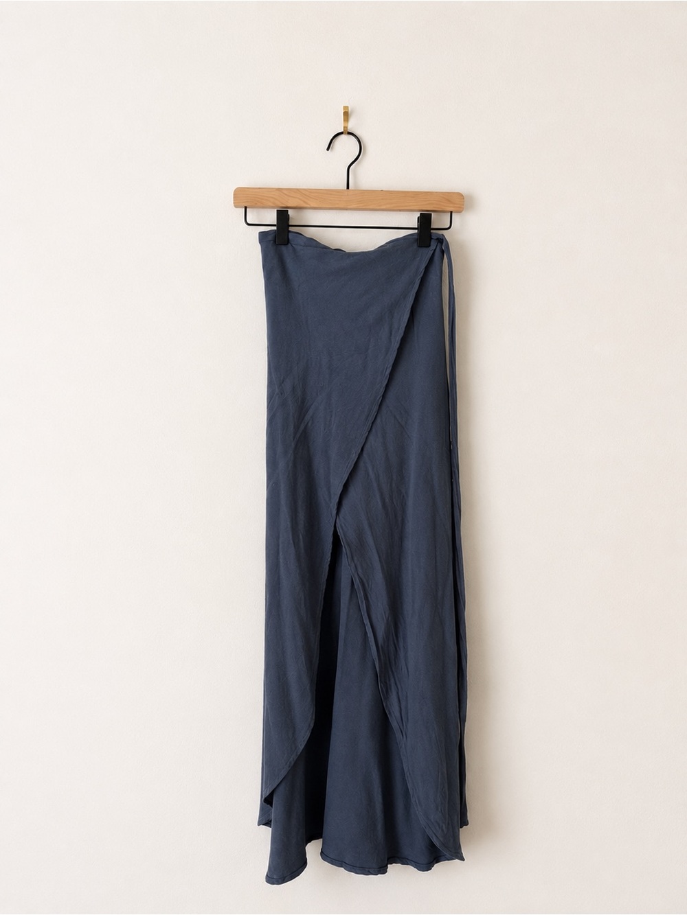 Reformation Slate Blue Wrap Maxi Skirt